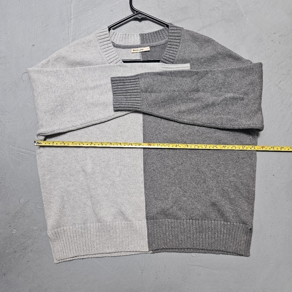 Marine LayerTwo-Tone Gray Women's Sz S Oversized Boxy Merino Wool Blend Sweater - Picture 13 of 14
